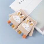 1 Pair Of Children'S Gloves, Winter Five Finger Baby Thickened Half Finger Girl Knitted Cartoon Warm Flip Gloves - Image 8