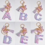 Butterfly Letter Keychain Pendant Key Chain, Girls Accessories, School Bag Pendant