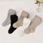 1Pc Girls' Casual Solid Color Tights, Breathable Comfortable Leggings For Spring And Autumn Fashion - Image 2