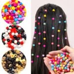 50Pcs Mini Hair Claw Clips Headwear For Kids Girls Plastic Braids Maker Beads Colorful Hollow Hairpins Ornament Clips, Ideal Choice For Gifts