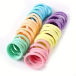 50Pcs Girls' Hair Tie Rubber Band Fashion 5Cm Basic Hair Ring Seamless High Elastic Towel Circle High Ponytail Durable Women'S Head Tie - Image 11