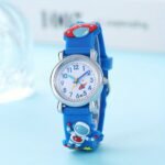 Youngsters' Cute Astronaut & Ufo Quartz Watch - Silicone Band, Non-Waterproof, Blue