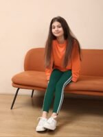 Softmilk Girls' High-Waisted Stretchy Leggings With Side Stripes - Ultra-Soft, Elastic Waistband, Casual & Sporty Design For All Seasons, Perfect For School Or Playtime, Playtime Leggings | Casual Style Leggings | High Elasticity Fabric, For Outdoor - Image 3