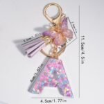 Butterfly Letter Keychain Pendant Key Chain, Girls Accessories, School Bag Pendant - Image 3