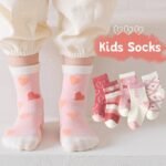 Girls Kids Love Heart Pattern Cute Socks, Breathable Comfy Crew Socks, Children'S Trendy Socks - Image 13