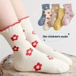 5Pcs Youngsters' Breathable & Soft Crew Socks - Fashionable Floral Design, Perfect For Spring/Summer - - Image 2
