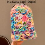 100Pcs Basic Cute Girl Hair Rings That Don'T Damage Hair, High Ponytail Hair Ties, Durable And High Elastic Rubber Bands - Image 3