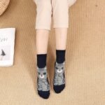 5 Or 10 Pairs Girls' Cute Anime Cat Socks - Ankle-Length With Multi-Cat Designs (Black, Tabby, White) - Soft Polyester Everyday Winter & Fall Socks For Teen Girls - Machine Washable - Perfect Gift For Cat Lovers, Teenage Footwear, Playful Sock Designs, Knitted Texture, For Teenager - Image 7