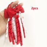 2Pcs Set Girls' Tassel Ponytail Holder With Cute Bow Elastic Hair Band Headband Fashionable Hair Accessory - Image 24