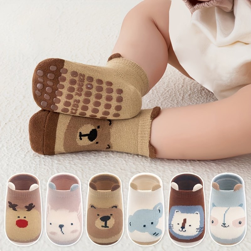 product-fancy-18b63e79-b824-4901-95ad-97e62c3c5856.jpg 1 Pair Baby Socks With Cute Cartoon Animal Designs - Non-Slip, Breathable & Comfortable Infant Socks For 0-3 Years, Soft Fabric, All-Season Wear, Hand Wash Only, Baby Socks, Infant Footwear, Playful Sock Patterns, Durable Sock Material - Image 1