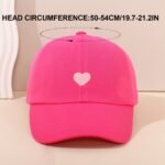 Youngsters' Breathable Baseball Cap With Heart & Letter Design - Adjustable Snapback, Machine Washable, 4-8 Years, Casual Summer Hat For Boys & Girls, Hat For Girls, Outdoor Play Accessory, Playful Youngsters' Style, Durable Youngsters'S Wear - Image 7
