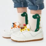 5Pcs Youngsters' Cartoon Dinosaur Crew Socks - Breathable & Comfy For Boys And Girls, Perfect For All Seasons - Image 2