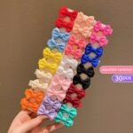 30Pcs Cute Colorful Hair Clips, Non-Damaging Polyester Bow Accessories For All Seasons And Casual Attire - Image 4