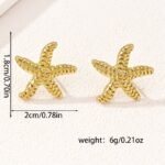 1 Pair Fashion Starfish Earrings, Zinc Alloy Ocean-Inspired Studs, Daily Wear Jewelry Gift - Image 7
