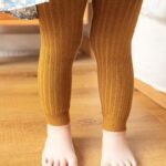1Pc Girls Casual Solid Color Leggings, Children'S Autumn And Winter Knitted Warm Pantyhose, Suitable For 0-4Y - Image 10