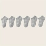 10 Pairs Of Children'S Solid Color Black, White And Grey Baby Socks Combination - Image 5