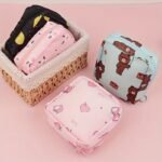 Chic Cartoon Printed Sanitary Napkin Organizer Bag, Multifunctional Travel Pouch With Zipper Makeup And Essentials For Valentine'S Day Gifts - Image 8