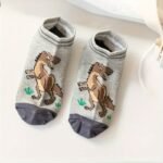 5 Pairs Of Toddler'S Cute Cartoon Dinosaur Pattern Low-Cut Ankle Socks, Soft Comfy Breathable Children'S Mesh Socks For Boys Girls All Seasons Wearing - Image 6