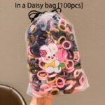 100Pcs Basic Cute Girl Hair Rings That Don'T Damage Hair, High Ponytail Hair Ties, Durable And High Elastic Rubber Bands - Image 9