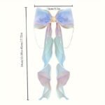Fantasy Mermaid Princess Hair Ribbon Clip With Butterfly Bow, Gradient Lace Texture, Pearl Tassel Hair Accessory For Long Hair, Beaded Mesh Hairpin For Prom, Trendy Ponytail Streamer Clip - Image 2