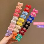 30Pcs Cute Colorful Hair Clips, Non-Damaging Polyester Bow Accessories For All Seasons And Casual Attire - Image 7