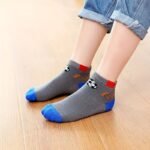 5 Pairs Boys' Soccer Socks - Soft Breathable Ankle Socks With Elastic Ribbed Cuffs, All-Season Comfort For Outdoor Play & Casual Wear, Hand Wash Only, Vibrant Colors (Yellow, Blue, Red, Black, White), Soccer Socks, Kids Sports Footwear, Playful Kids Design, Comfortable Fit - Image 6