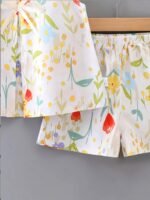 Halloween Two-Piece Set For Girls, Loose Comfortable Fit Thin Lightweight Summer Casual Tank Top Outfit, Casual Wear, Summer Clothing, Floral Print, Stylish Set, Breathable Fabric, Soft Material, Girls' Outfit, Fashion, Clothes, Perfect For Outdoor - Image 6