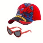 Marvel, 2Pcs Hat + Glasses Set, Spider-Man Baseball Cap, Unisex Duckbill Hat With Adjustable Fit, Suitable For All Seasons Outdoor Travel And Daily Wear, Perfect Birthday Gift For Family And Friends