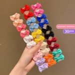 30Pcs Cute Colorful Hair Clips, Non-Damaging Polyester Bow Accessories For All Seasons And Casual Attire - Image 5