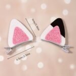 2Pcs Of Onion Powder Cat Ears Clips Cheapest Items Available Fashion Pink Cat Movie Star Series Daily Dress Up Hair Accessories - Image 2