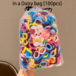 100Pcs Basic Cute Girl Hair Rings That Don'T Damage Hair, High Ponytail Hair Ties, Durable And High Elastic Rubber Bands - Image 5