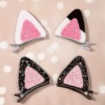 2Pcs Of Onion Powder Cat Ears Clips Cheapest Items Available Fashion Pink Cat Movie Star Series Daily Dress Up Hair Accessories