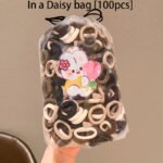 100Pcs Basic Cute Girl Hair Rings That Don'T Damage Hair, High Ponytail Hair Ties, Durable And High Elastic Rubber Bands - Image 7