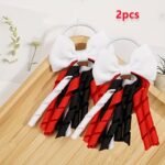 2Pcs Set Girls' Tassel Ponytail Holder With Cute Bow Elastic Hair Band Headband Fashionable Hair Accessory - Image 22
