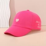 Youngsters' Breathable Baseball Cap With Heart & Letter Design - Adjustable Snapback, Machine Washable, 4-8 Years, Casual Summer Hat For Boys & Girls, Hat For Girls, Outdoor Play Accessory, Playful Youngsters' Style, Durable Youngsters'S Wear - Image 19