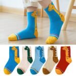 5Pcs Youngsters' Cartoon Dinosaur Crew Socks - Breathable & Comfy For Boys And Girls, Perfect For All Seasons - Image 8