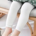 1 Pcs Girl'S Solid Color Versatile Legging, Soft Comfy Casual Tights For All Seasons - Image 3