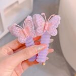 2Pcs Boho Chic Butterfly Spiral Hair Ties - Colorful Elastic Ponytail Holders For Girls, Perfect For Parties & Holidays, Hair Accessories - Image 10