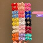 30Pcs Cute Colorful Hair Clips, Non-Damaging Polyester Bow Accessories For All Seasons And Casual Attire - Image 3