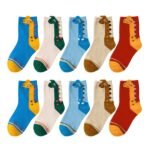 5Pcs Youngsters' Cartoon Dinosaur Crew Socks - Breathable & Comfy For Boys And Girls, Perfect For All Seasons - Image 10