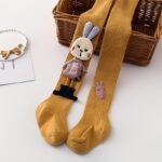 1-Pack Baby & Toddler Breathable Footed Socks With Cute Rabbit Eating Carrots Design - Soft Light Beige-Friendly All-Season Outfit-Boosters, Multi-Color Options For Girls & Boys 0-8 Years - Image 5