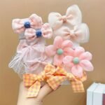 10-Pack Cute Pink Flower Bow Hair Ties For Girls - Image 11
