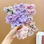 10-Pack Cute Pink Flower Bow Hair Ties For Girls - Image 14