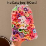 100Pcs Basic Cute Girl Hair Rings That Don'T Damage Hair, High Ponytail Hair Ties, Durable And High Elastic Rubber Bands - Image 13