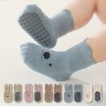 Baby Non-Slip Floor Socks With Grips Anti-Slip Crew For Infants Toddlers Boys And Girls