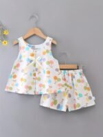 Halloween Two-Piece Set For Girls, Loose Comfortable Fit Thin Lightweight Summer Casual Tank Top Outfit, Casual Wear, Summer Clothing, Floral Print, Stylish Set, Breathable Fabric, Soft Material, Girls' Outfit, Fashion, Clothes, Perfect For Outdoor - Image 2