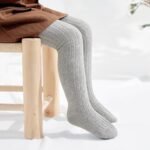 1 Pair Girls' Spring/Fall Tights - Solid Color Ribbed Knit Leggings With Elastic Waistband, Breathable Nylon & Spandex Blend For Dresses, Casual Attire, Hand Wash Only, Cute Tights, Dress Companion, Minimalist Style, Soft Texture - Image 10