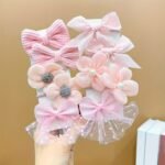 10-Pack Cute Pink Flower Bow Hair Ties For Girls - Image 13
