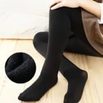 Cozy Fleece-Lined Girls' Tights - Warm Winter Leggings, White, Sizes 12M-5T - Image 3