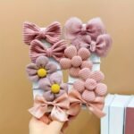 10-Pack Cute Pink Flower Bow Hair Ties For Girls - Image 8